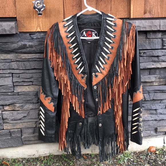 Indigenous Inspired Leather Jacket - Picture 2 of 9